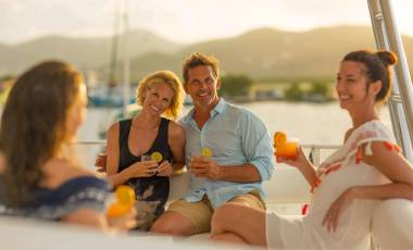 Group of people on yacht