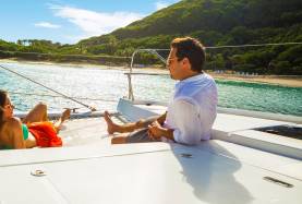 couple on Moorings 4000 front