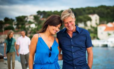 Couple embracing in Croatia