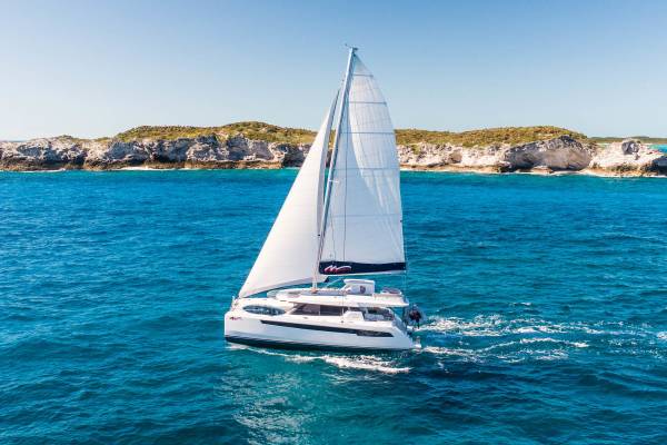 Moorings 5000 sailing in the Exumas, Bahamas