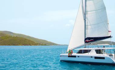 Moorings 4500 under sail