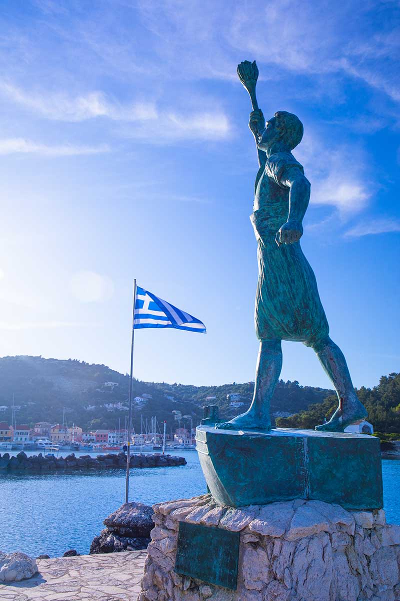 Georgios statue in Gaios, Corfu - Greece
