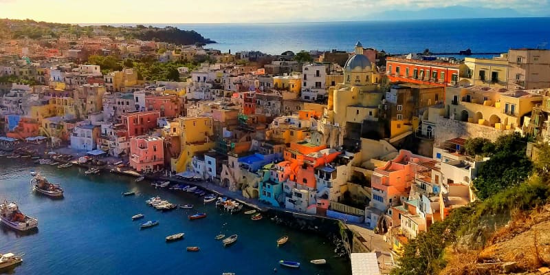 Colorful homes of Procida Island