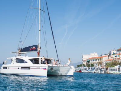 Moorings sailing catamaran in Greece